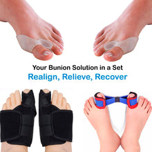 Charger l'image dans la galerie, Happystep 3-in-1 Bunion Kit, 1 Pair Splints +1 Pair Toe Separators + Elastic Strap for Hallux Valgus, Bunion Pain Relief, Toe Alignment, for Men, Women Washable