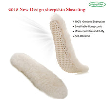 Load image into Gallery viewer, Lambswool Sheepskin Honeycomb Insoles
